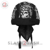 Hot Leathers Smokin Five Skulls Motorcycle Head Wrap Skull & Guns Durag Headwrap - Tophatter Daily Deals