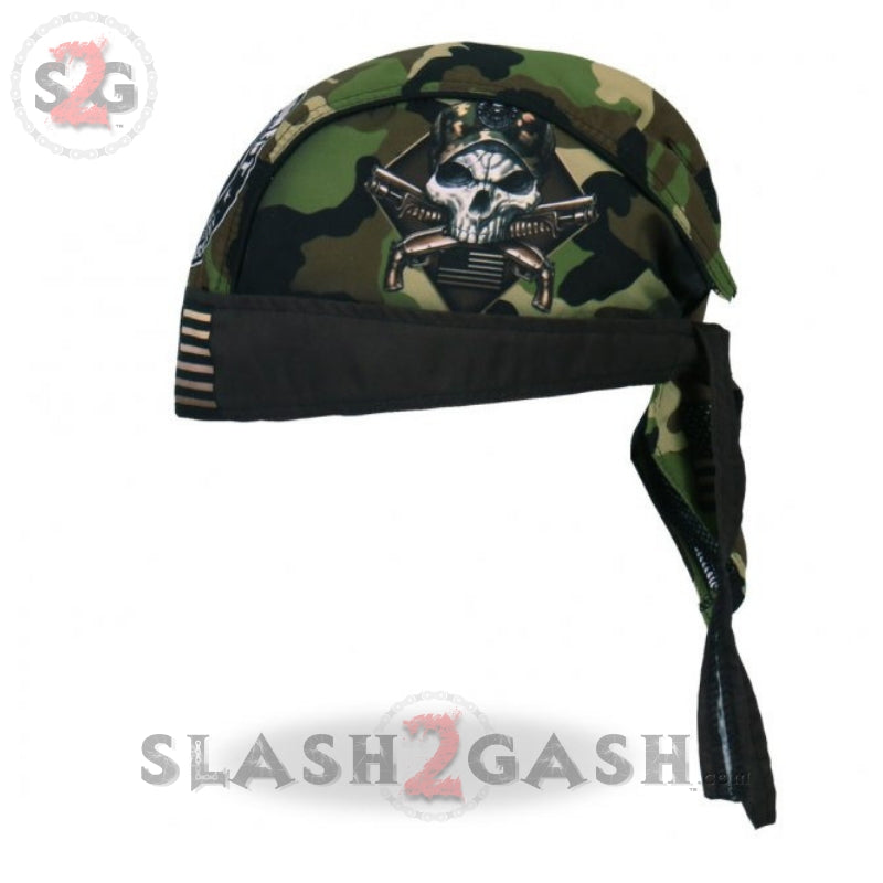 Hot Leathers 2nd Amendment Camo Skull Headwrap Premium Biker Du-Rag Headwrap - Tophatter Daily Deals