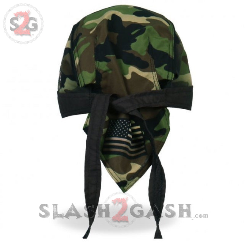 Hot Leathers 2nd Amendment Camo Skull Headwrap Premium Biker Du-Rag Headwrap - Tophatter Daily Deals