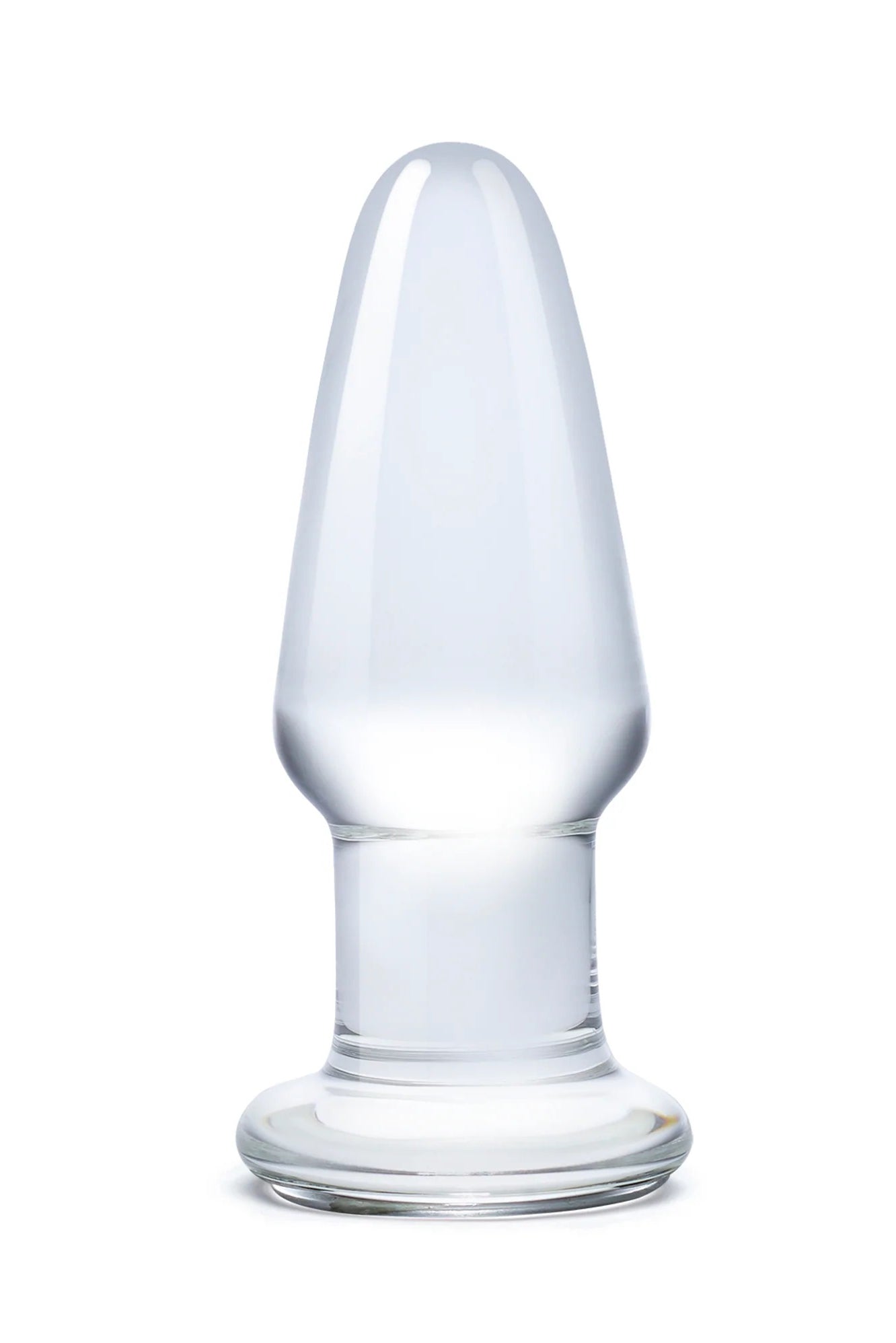 Glas 3.5 Inch Clear Hand Blown Glass Butt Plug with Tapered Tip for Beginner-Friendly Anal Play > Glass > Toys - Tophatter Daily Deals