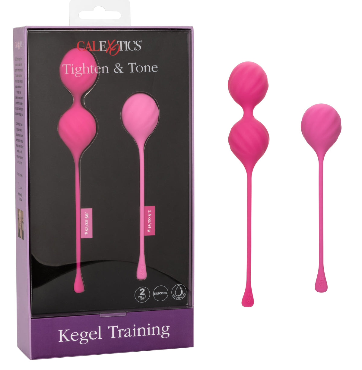 Cal Exotics Kegel Training 2-Piece Set Pink Silicone Weights 25g and 45g for Pelvic Floor Strengthening > Sex Toys For Ladies > Kegel Exercise - Tophatter Daily Deals