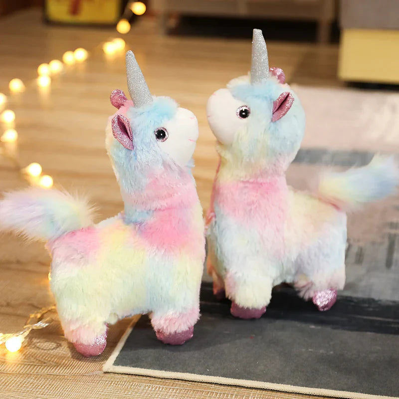 Rainbow Alpaca Unicorn Plush Stuffed Animal Toy Animals - Tophatter Daily Deals