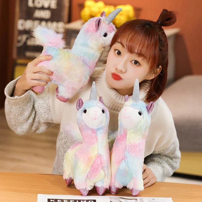 Rainbow Alpaca Unicorn Plush Stuffed Animal Toy Animals - Tophatter Daily Deals