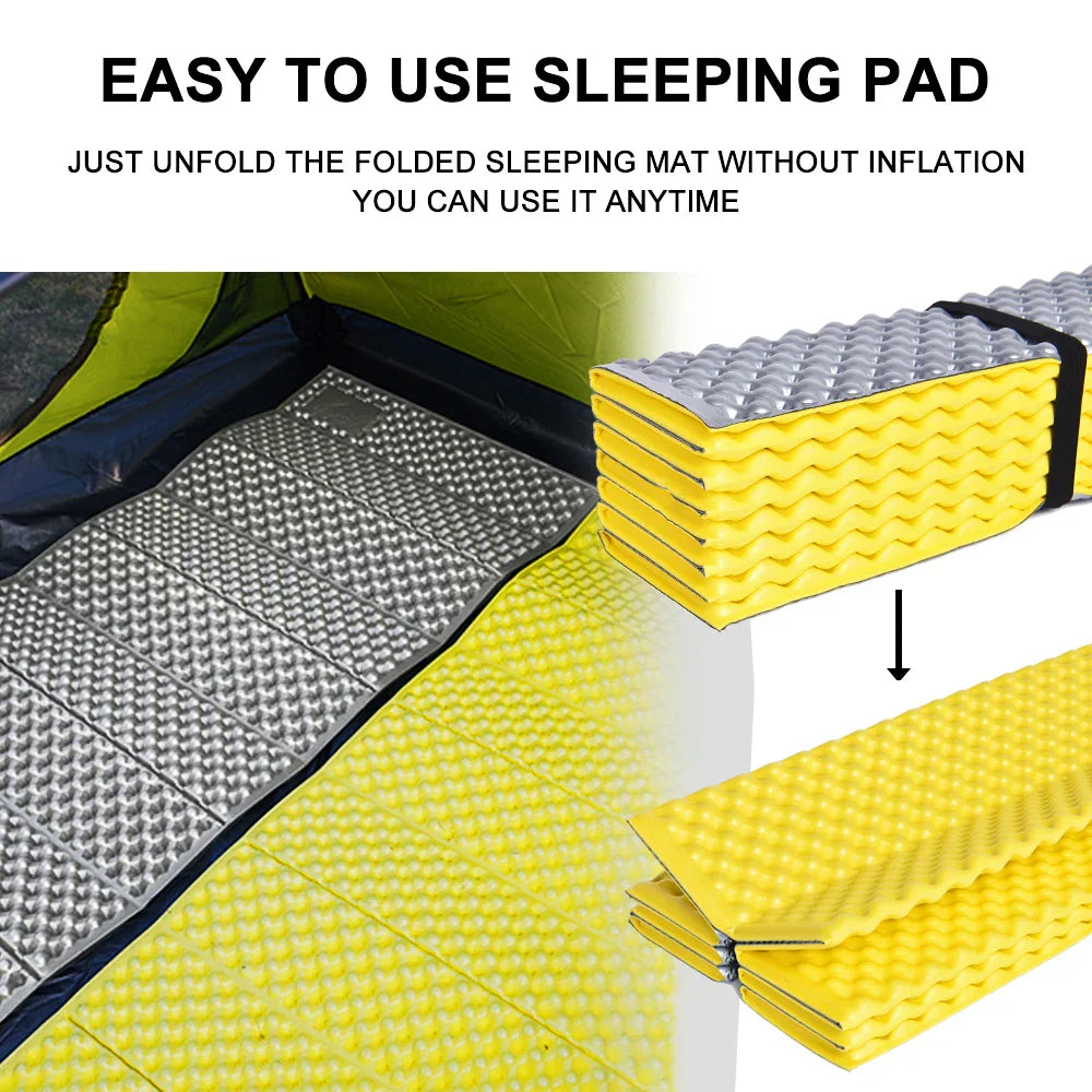 Waterproof Portable Camping Mat Foam Sleeping Pad Yellow Camping & Hiking - Tophatter Daily Deals