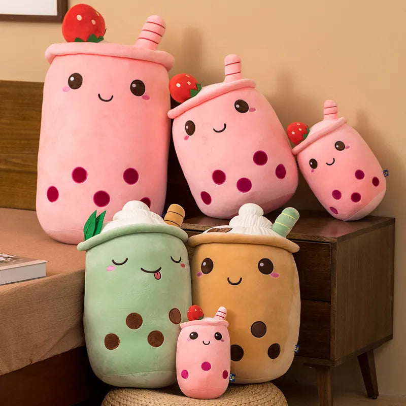 Cute Bubble Tea Plush Toy Stuffed Milk Tea Soft Boba Fruit Tea Cup Plushie Food - Tophatter Daily Deals