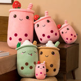 Cute Bubble Tea Plush Toy Stuffed Milk Tea Soft Boba Fruit Tea Cup Plushie Food - Tophatter Daily Deals