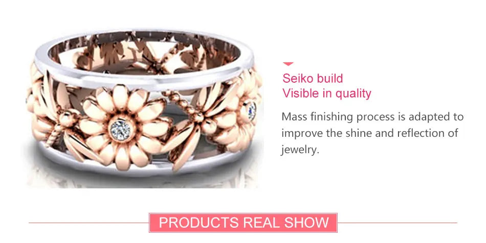 "Sunflower Dream" 925 Sterling Silver Women's Ring Rings - Tophatter Daily Deals