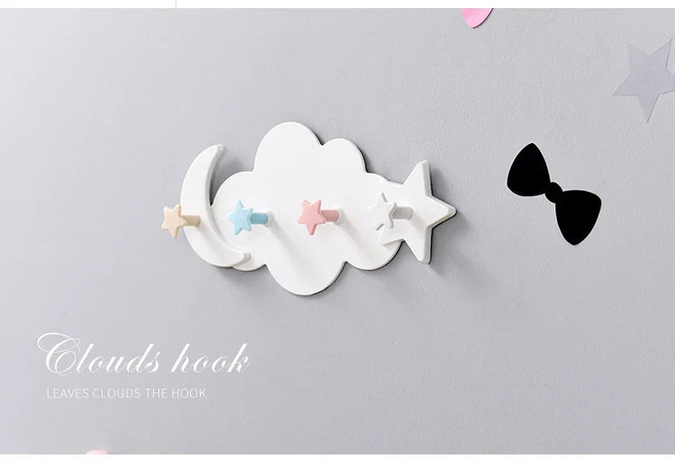 Kawaii Cloud Hooks Children's Room Wall Hanging Decor Rainbows - Tophatter Daily Deals