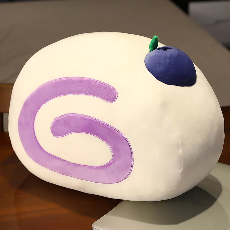 40cm Soft Fruit Cake Roll Plush Mantau Bun Pillow Cream Steamed Dim Sum Regular Bun with Taro Cream Pillow Food - Tophatter Daily Deals