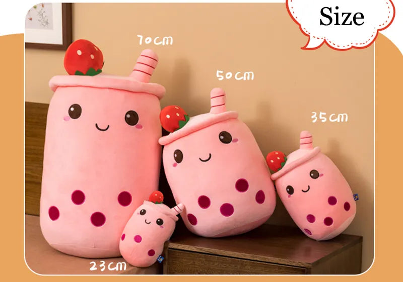 Cute Bubble Tea Plush Toy Stuffed Milk Tea Soft Boba Fruit Tea Cup Plushie Food - Tophatter Daily Deals