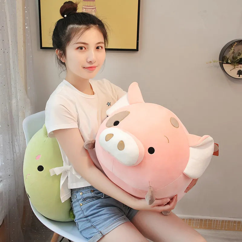 Chubby Pig Pink Piggy Plush with Eye Patch 35-45cm Animals - Tophatter Daily Deals