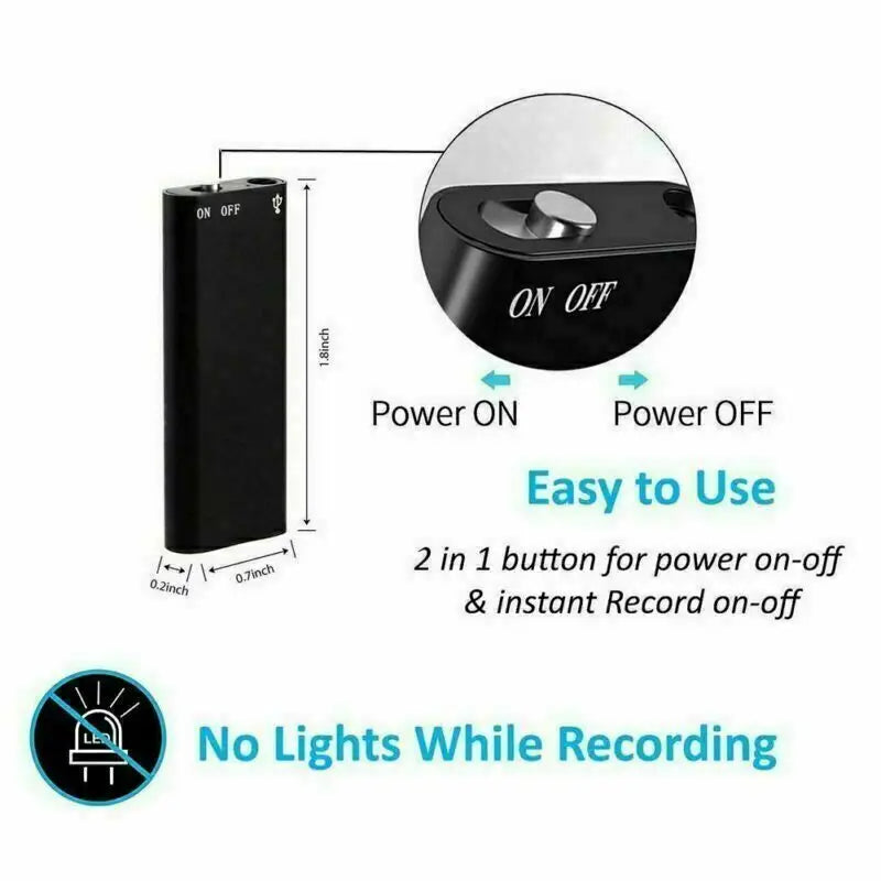 Voice Recorder Ultra Thin Mini Digital Dictaphone Compact - Tophatter Daily Deals