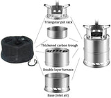 Portable Wood-Burning Camping Stove Silver Camp Cooking - Tophatter Daily Deals