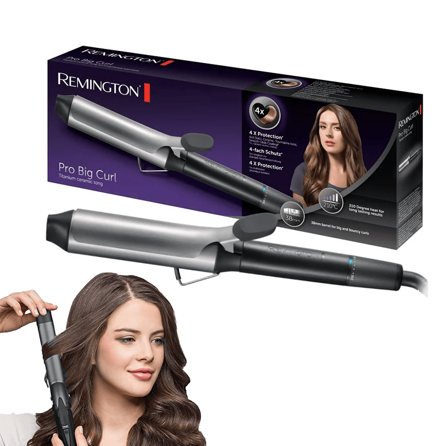 Remington Pro Curling Wand - 38mm Barrel Curling Wand with Clip, 30 Second Heat Up and Protective Cerami Personal Care - Tophatter Daily Deals