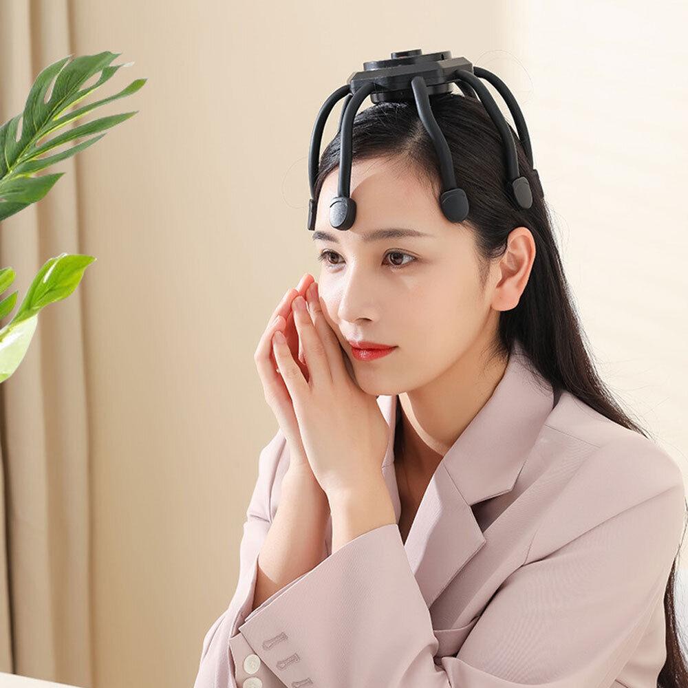 Electric Scalp Massager UK - Electric Scalp Head Massager Octopus Claw Vibration Massage Stress Relief Relax Black Health Care - Tophatter Daily Deals