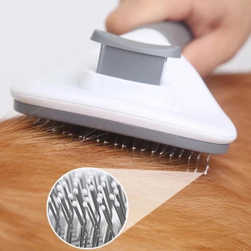 Animal Grooming Brushes - Self Cleaning Pet Hair Remover Brush for Dogs Cats Pets Dematting Comb - Tophatter Daily Deals