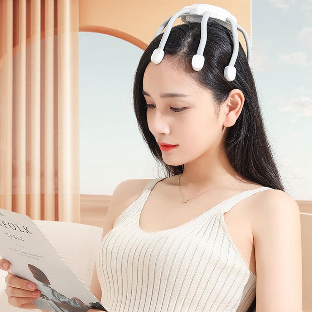 Electric Scalp Massager UK - Electric Scalp Head Massager Octopus Claw Vibration Massage Stress Relief Relax White Health Care - Tophatter Daily Deals
