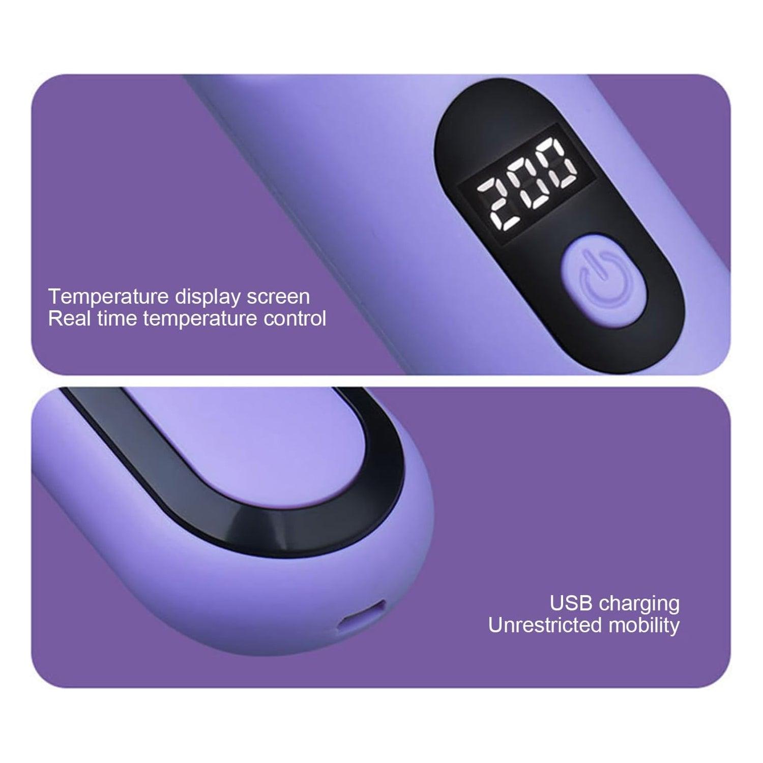 Cordless Hair Straightener - Portable Hair Straightener Brush Antiscald Hair Iron Health & Beauty - Tophatter Daily Deals