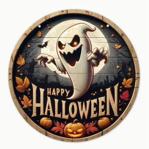 Halloween Wooden Wreath Logo Retro Pumpkin Head Art Decoration, B gadgets - Tophatter Daily Deals