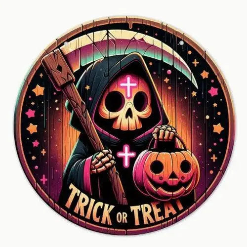Halloween Wooden Wreath Logo Retro Pumpkin Head Art Decoration, C gadgets - Tophatter Daily Deals