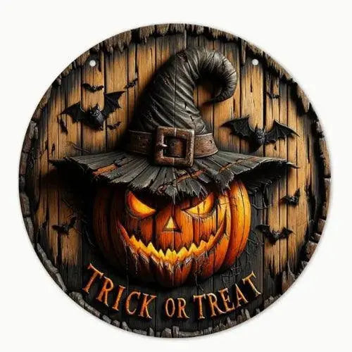 Halloween Wooden Wreath Logo Retro Pumpkin Head Art Decoration, A gadgets - Tophatter Daily Deals