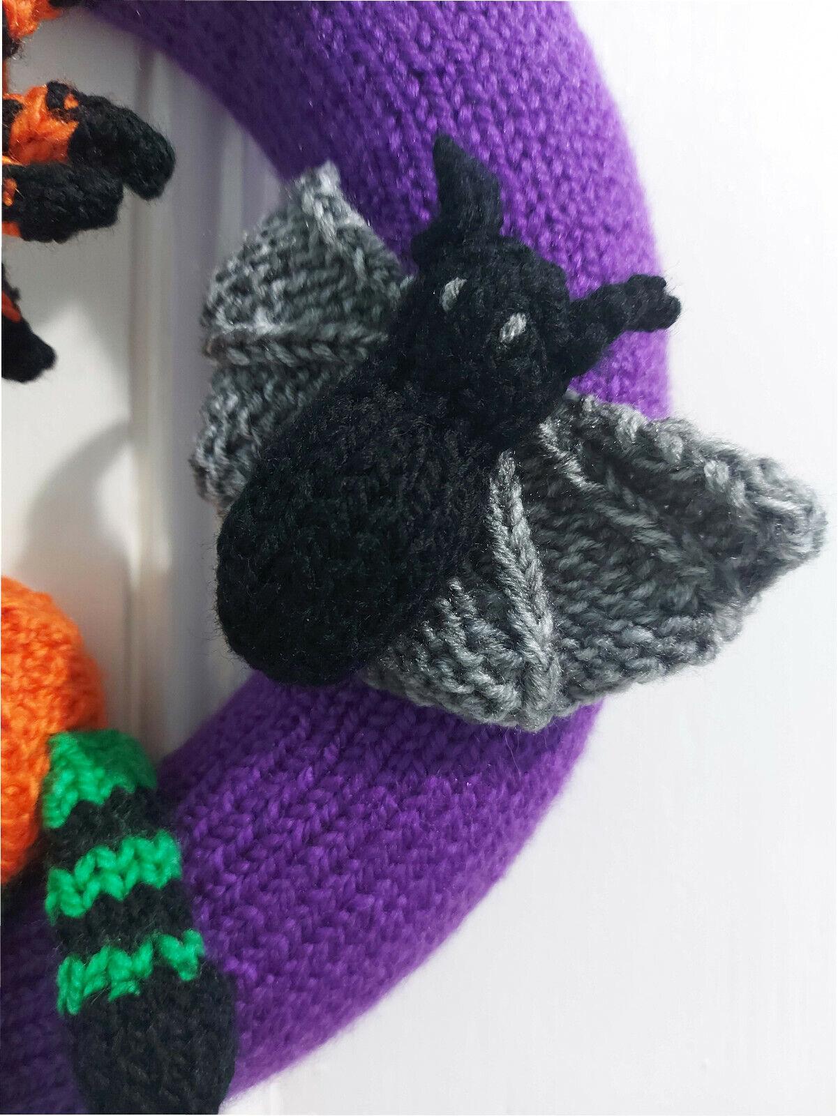 Halloween Door Wreaths UK - KNITTING PATTERN Halloween Wreath Decoration CHUNKY Ghost Spider Bat Apparel & Accessories - Tophatter Daily Deals