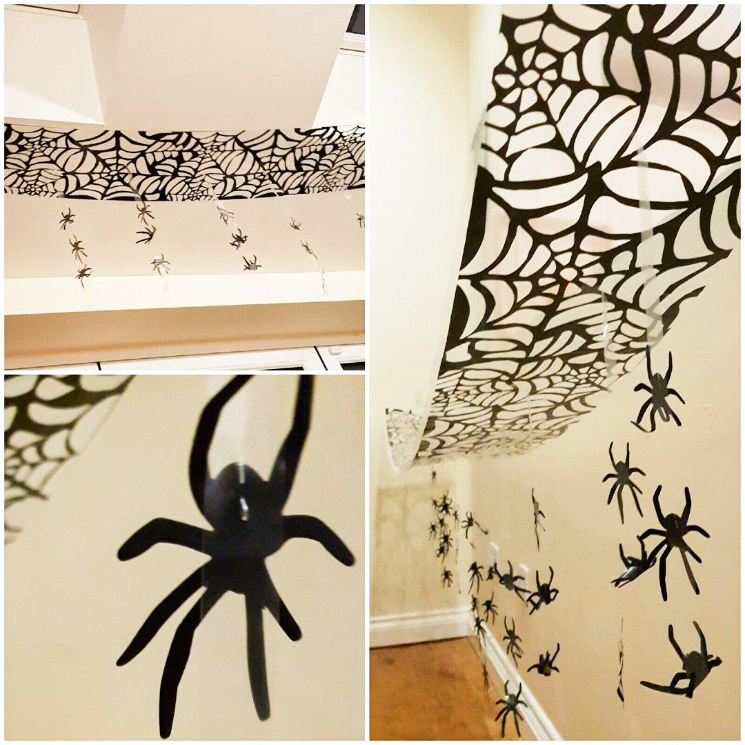 Halloween Ceiling Decorations - 3M/300cm Halloween Hanging Ceiling Wall Decoration Horror Haunted House Spiders Festive & Franchise - Tophatter Daily Deals