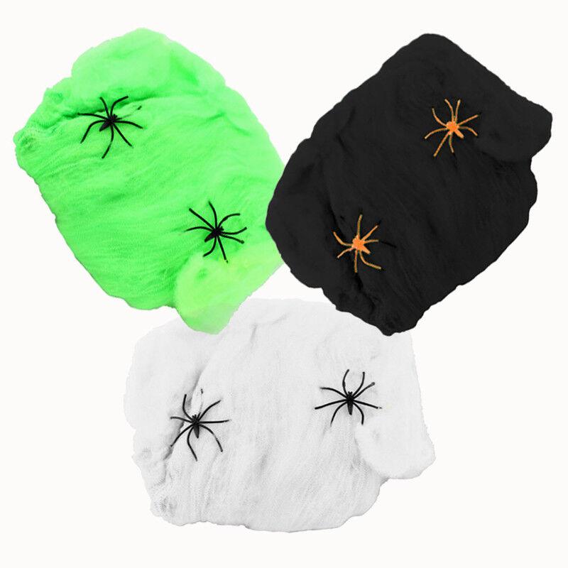 Halloween Spider Webbing - Halloween Decoration Spider Web Spiders Stretchable Cobweb Festive & Franchise - Tophatter Daily Deals