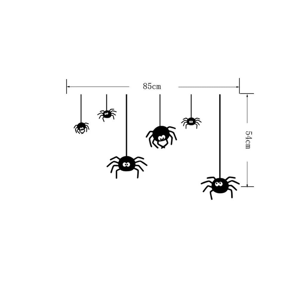 Spider for Halloween Decoration - Wall Black Vinyl Stickers Window Decorations Party Kids Apparel & Accessories - Tophatter Daily Deals