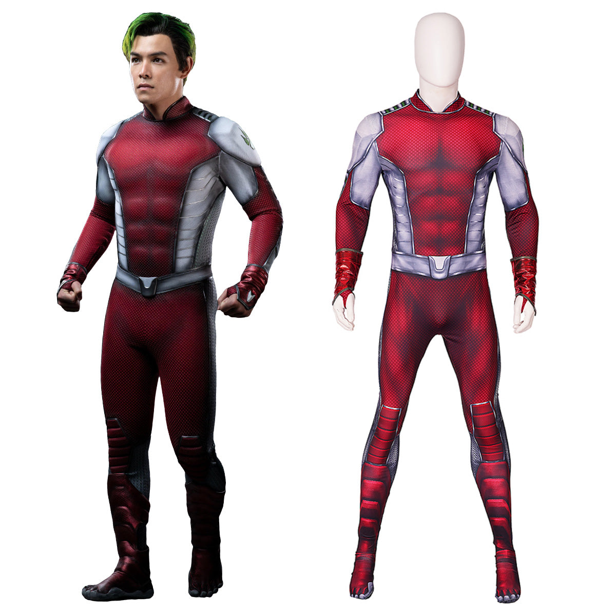 Halloween TT Beast Boy Jumpsuit Cosplay Costume Costume - Tophatter Daily Deals