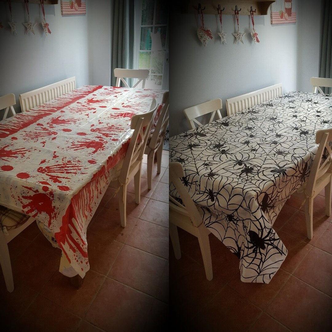 Halloween Table Cloth - Halloween Plastic Tablecloth Party Decoration Table Cover Horror Scene Apparel & Accessories - Tophatter Daily Deals