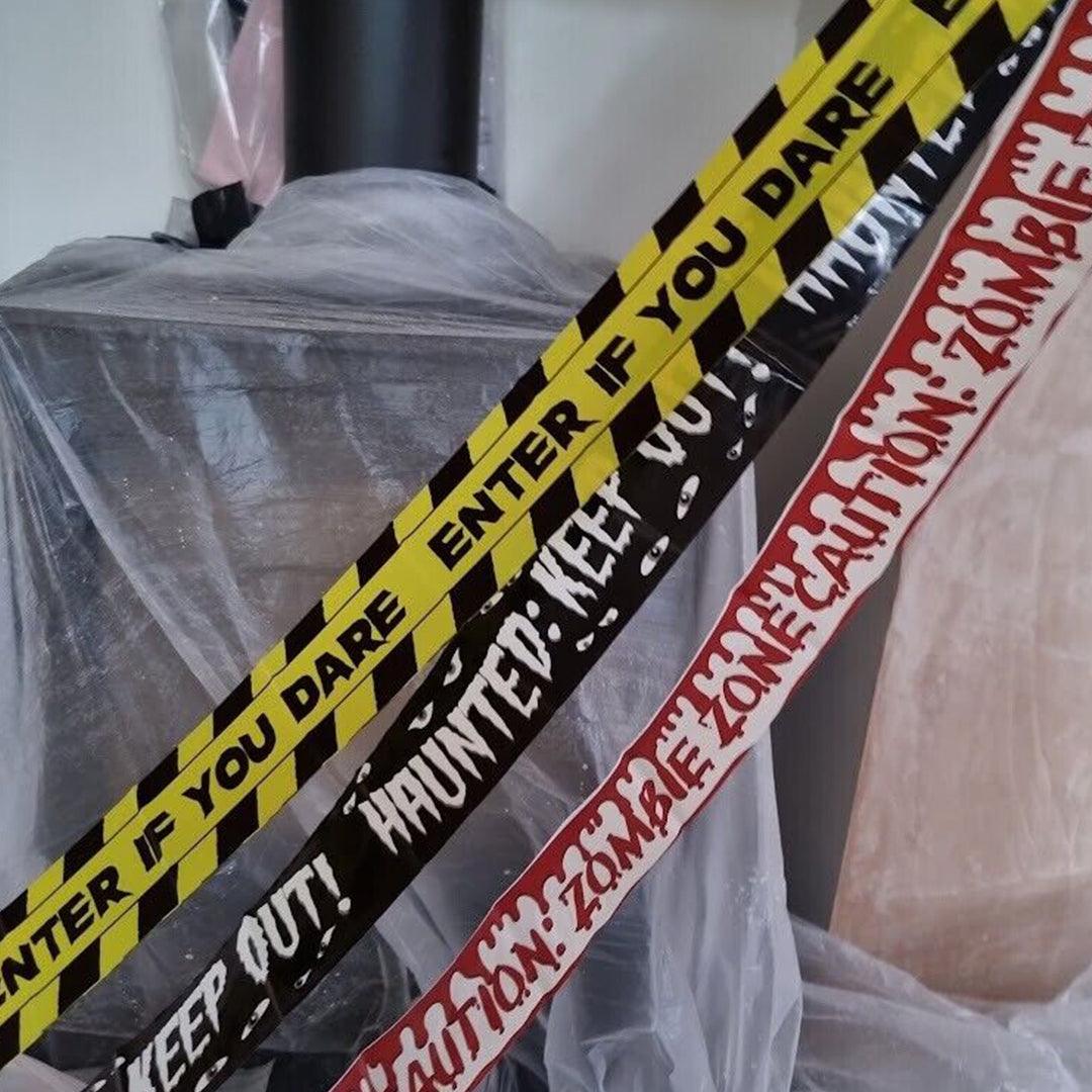 Halloween Caution Tape - 9m Halloween Warning Tape Banner Haunted House Party Decoration Horror Caution Festive & Franchise - Tophatter Daily Deals