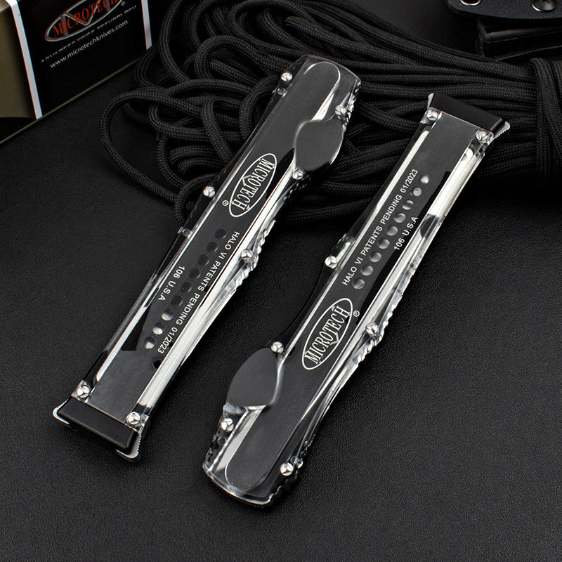 Halo OTF translucent Automatic Knife - Tophatter Daily Deals
