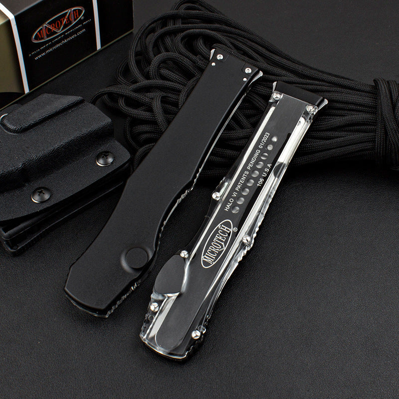 Halo OTF translucent Automatic Knife - Tophatter Daily Deals