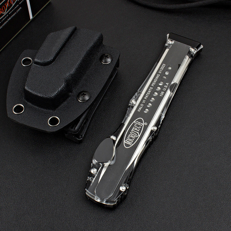 Halo OTF translucent Automatic Knife - Tophatter Daily Deals