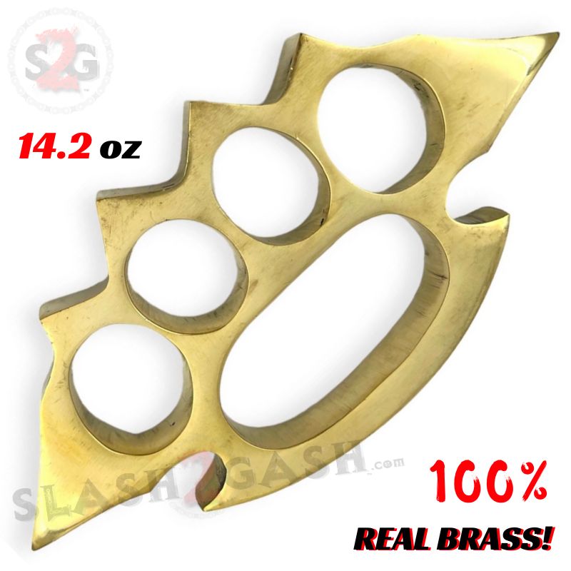 Hammer Spike Real Brass Knuckle Duster Paper Weight 14.2oz - Large Belt Buckle - Tophatter Daily Deals