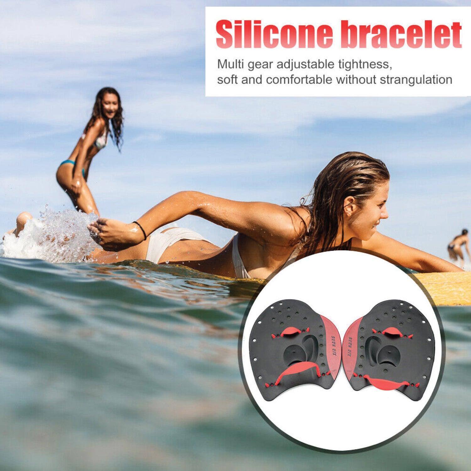 Hand Paddles For Swimming - Pro-Series Power Swim Training Paddles Are a Great Swimming Training Aid To Improve Hand Stroke Positioning Summer & Swimming - Tophatter Daily Deals