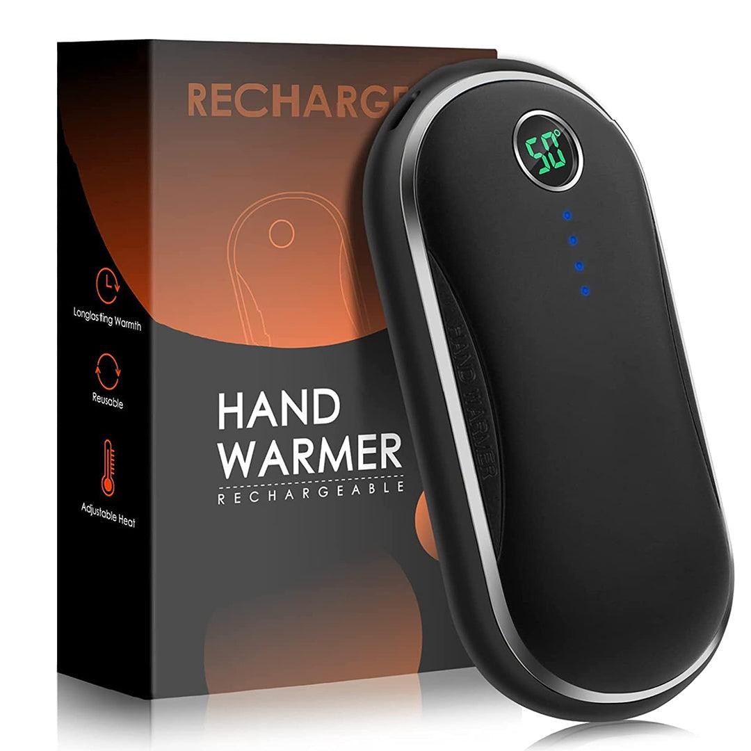 Best Hand Warmers UK - 10000mAh Rechargeable, Electronic Hand Warmer/Powerbank With Digital Black Apparel & Accessories - Tophatter Daily Deals