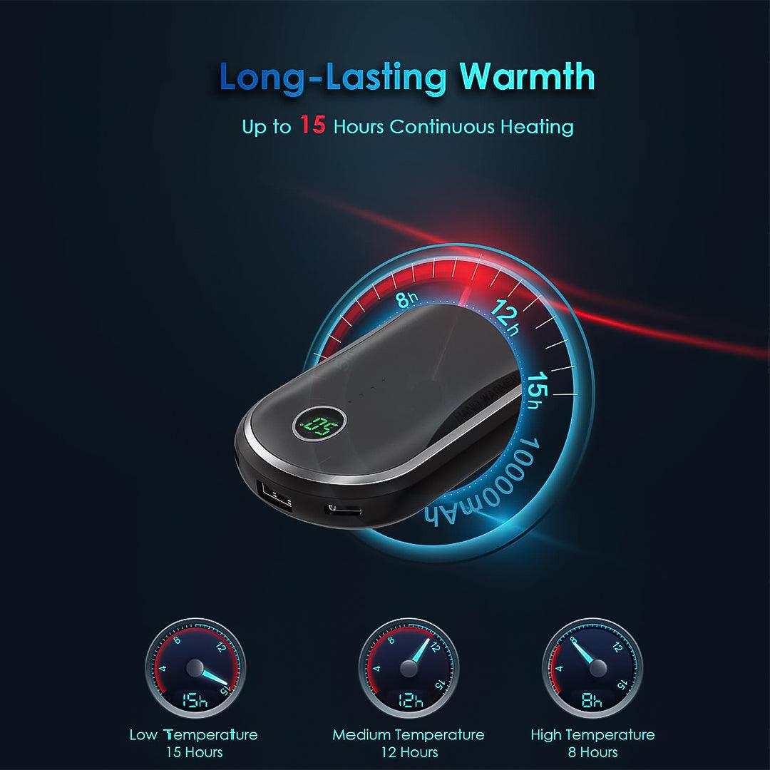 Best Hand Warmers UK - 10000mAh Rechargeable, Electronic Hand Warmer/Powerbank With Digital Apparel & Accessories - Tophatter Daily Deals