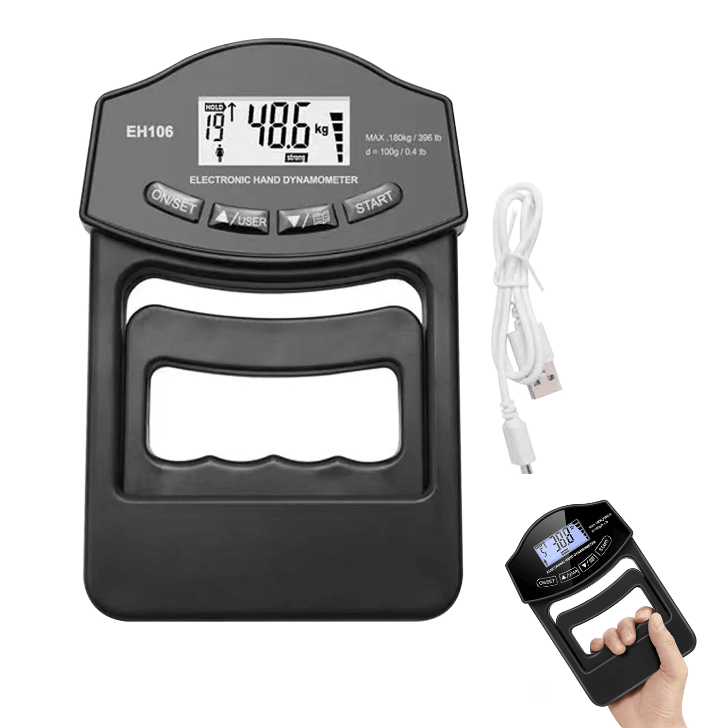 Hand Grip Dynamometer - Digital Hand Dynamometer Grip Strength Measurement Meter Auto Capturing Electronic Hand Grip Power Personal Care - Tophatter Daily Deals