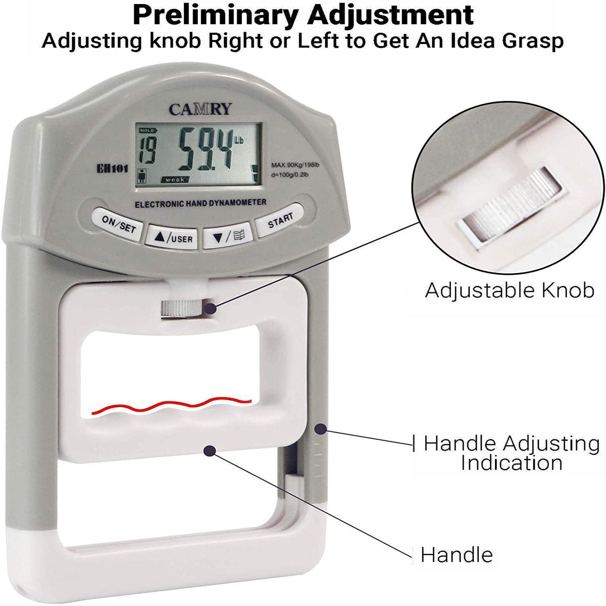 Grip Strength Tester - Digital Hand Dynamometer Grip Strength Meter 90 Kgs Exercise & Fitness - Tophatter Daily Deals