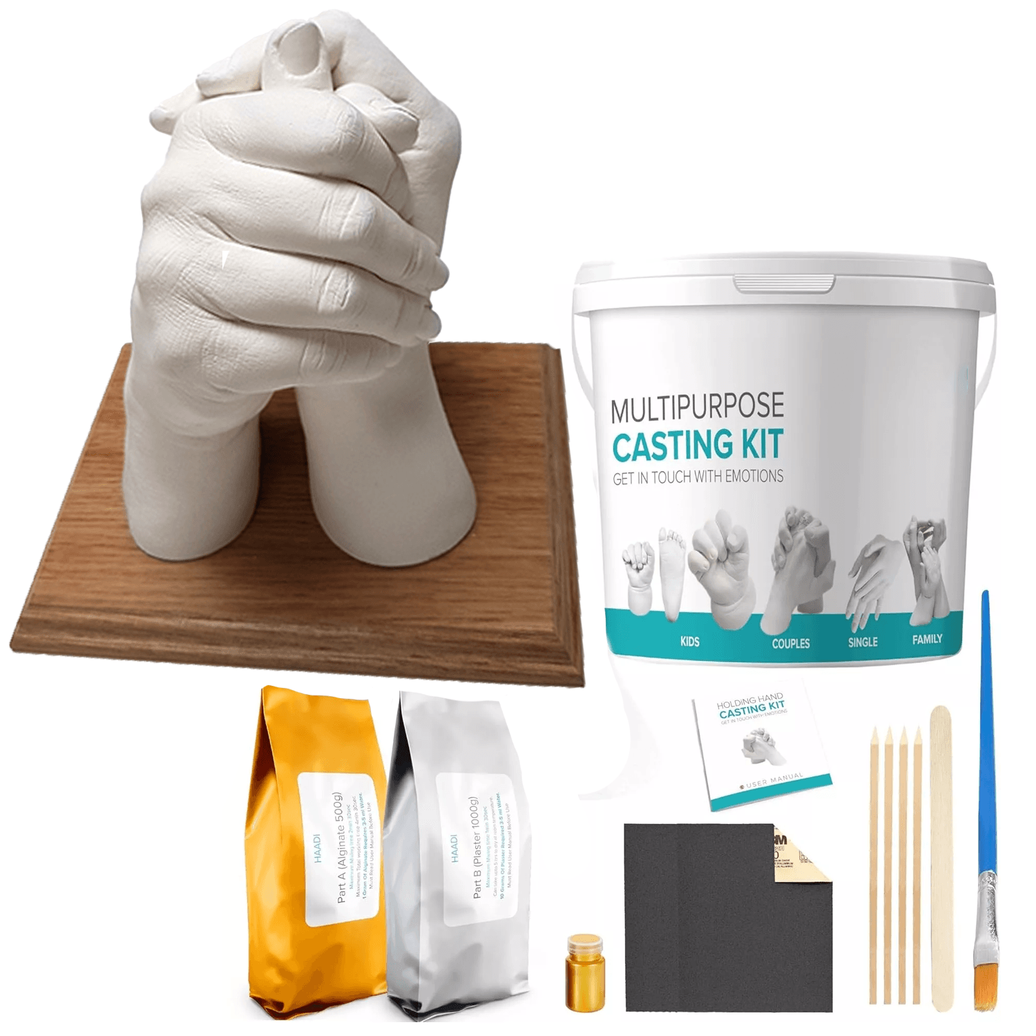 Hand Mould Casting Kit - Hand Moulding kit Couples Holding Hands 3D Keepsake valentines - Tophatter Daily Deals