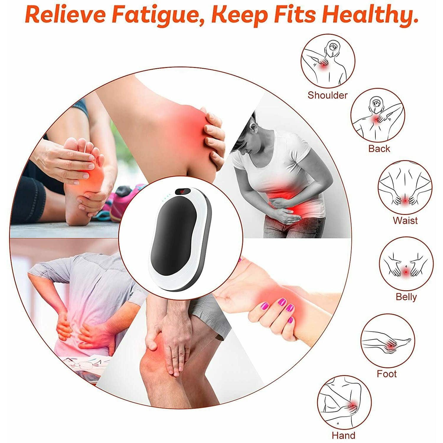 Electric Hot Rechargeable Hand Warmers - Reusable USB Hand Warmer 10000mAh Electric Portable Pocket Hand Warmers Double-sided Heat Health & Beauty - Tophatter Daily Deals