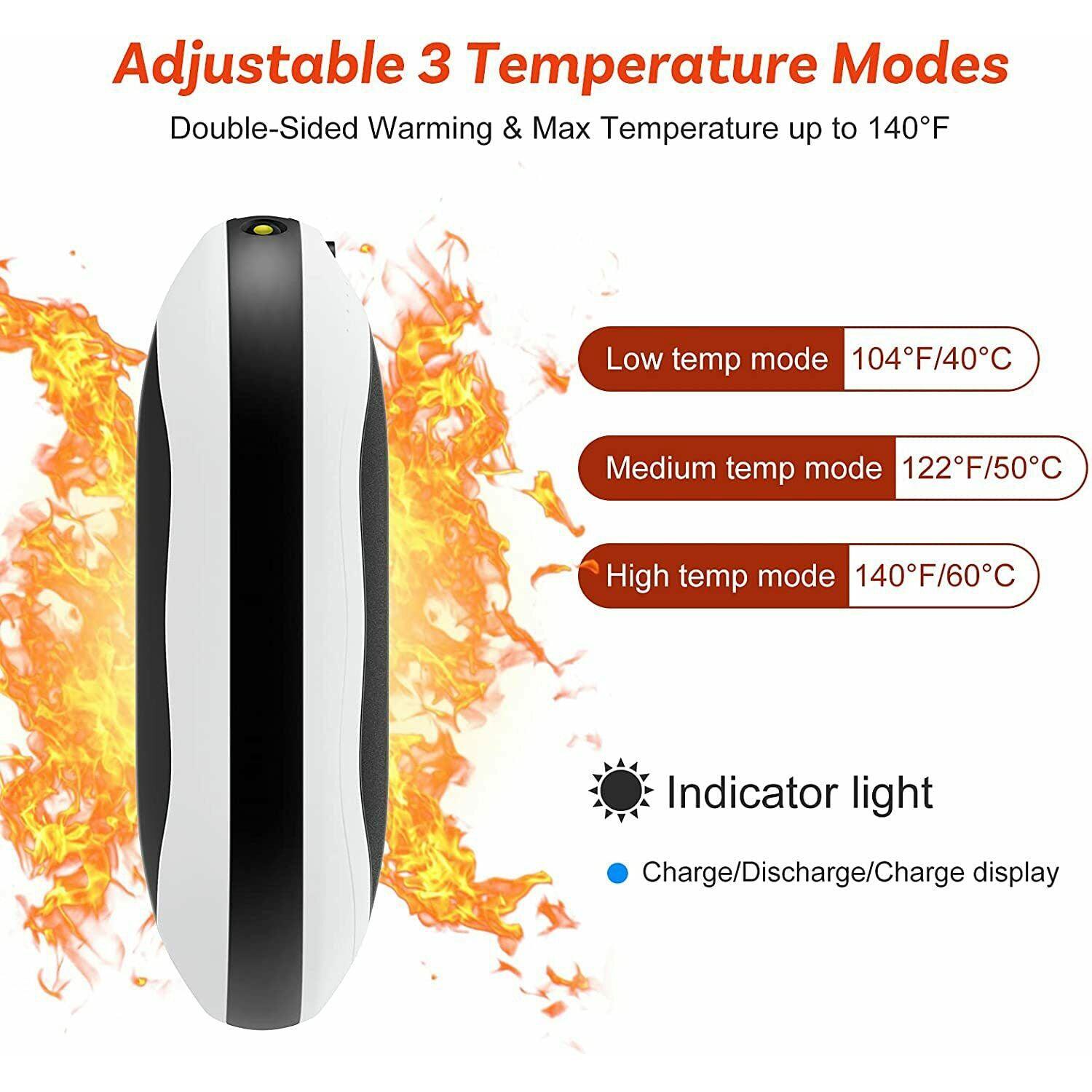 Electric Hot Rechargeable Hand Warmers - Reusable USB Hand Warmer 10000mAh Electric Portable Pocket Hand Warmers Double-sided Heat Health & Beauty - Tophatter Daily Deals