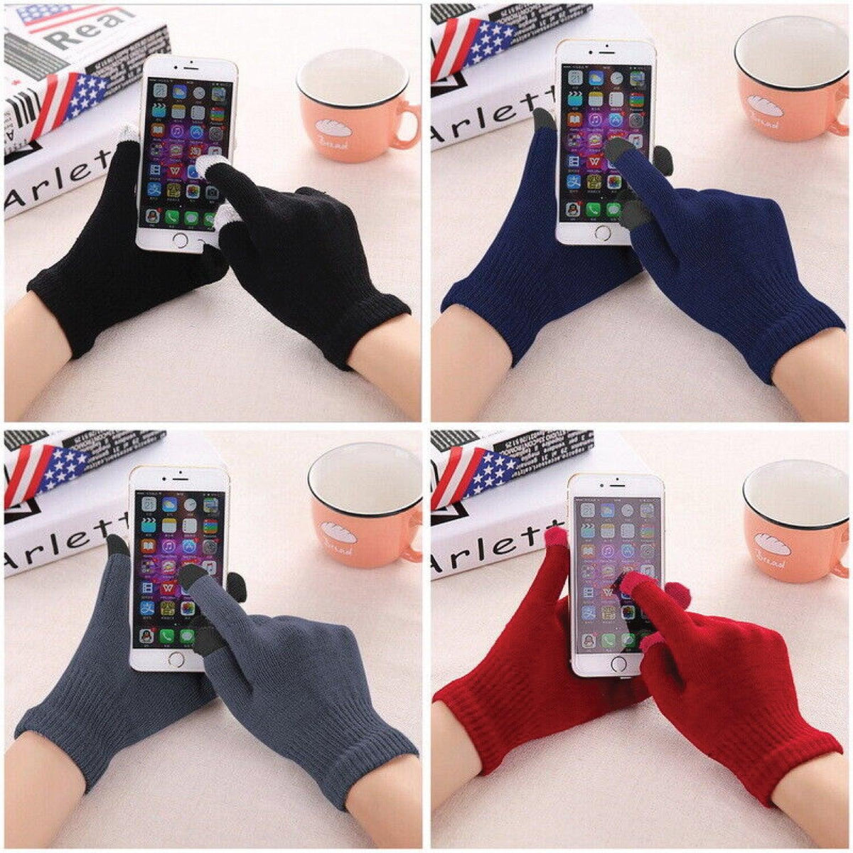 Hat Scarf and Gloves Set - 3pcs Mens Winter Thermal Beanie Knit Hat Glove Neck Scarf Set Men Ski Snow Caps Winter Warm - Tophatter Daily Deals