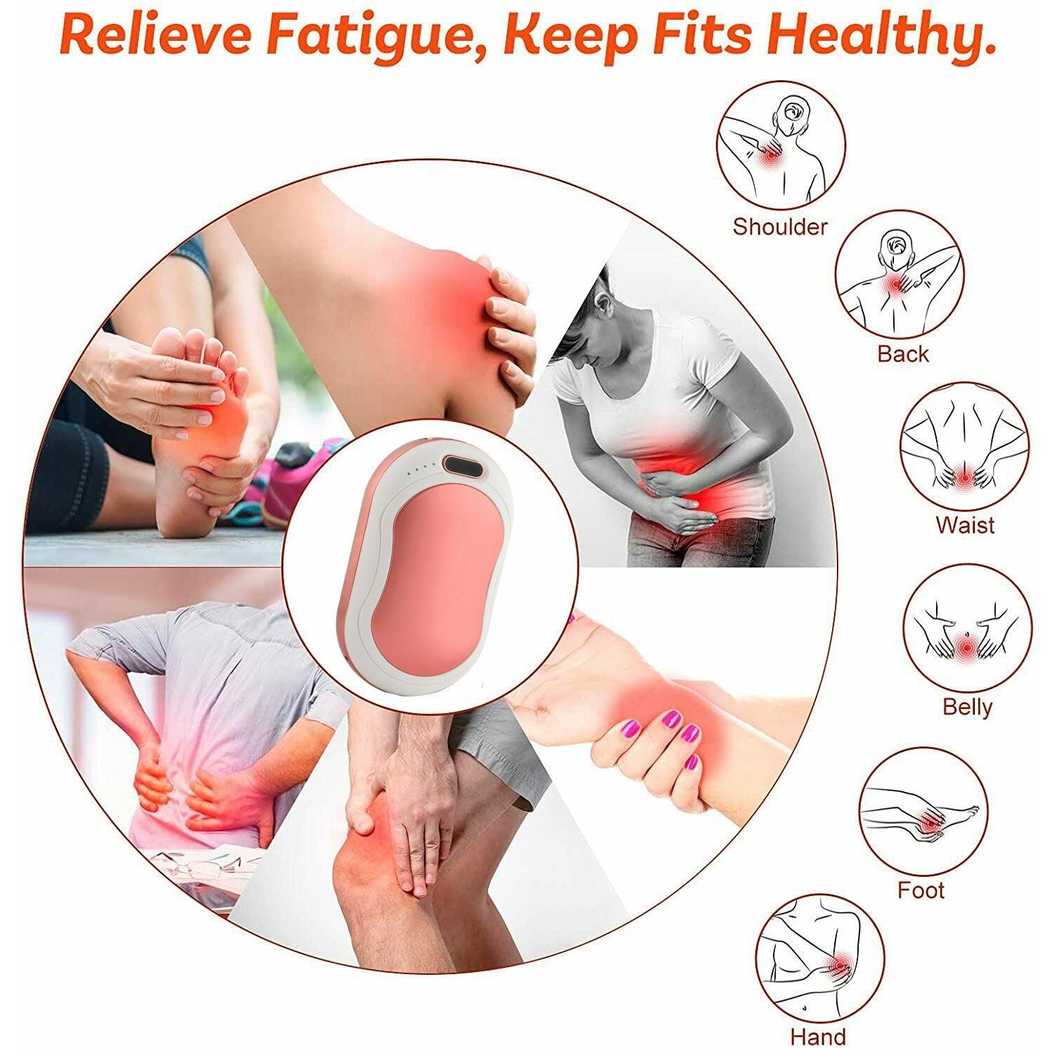 Electric Hot Rechargeable Hand Warmers - Reusable USB Hand Warmer 10000mAh Electric Portable Pocket Hand Warmers Double-sided Heat Health & Beauty - Tophatter Daily Deals