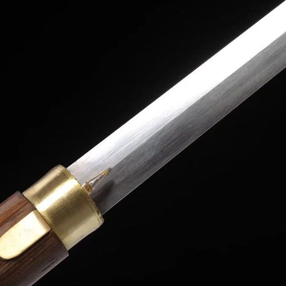 Handcrafted Mahogany Mushroom Head Pattern Steel Cane Sword with Copper Lock - Tophatter Daily Deals