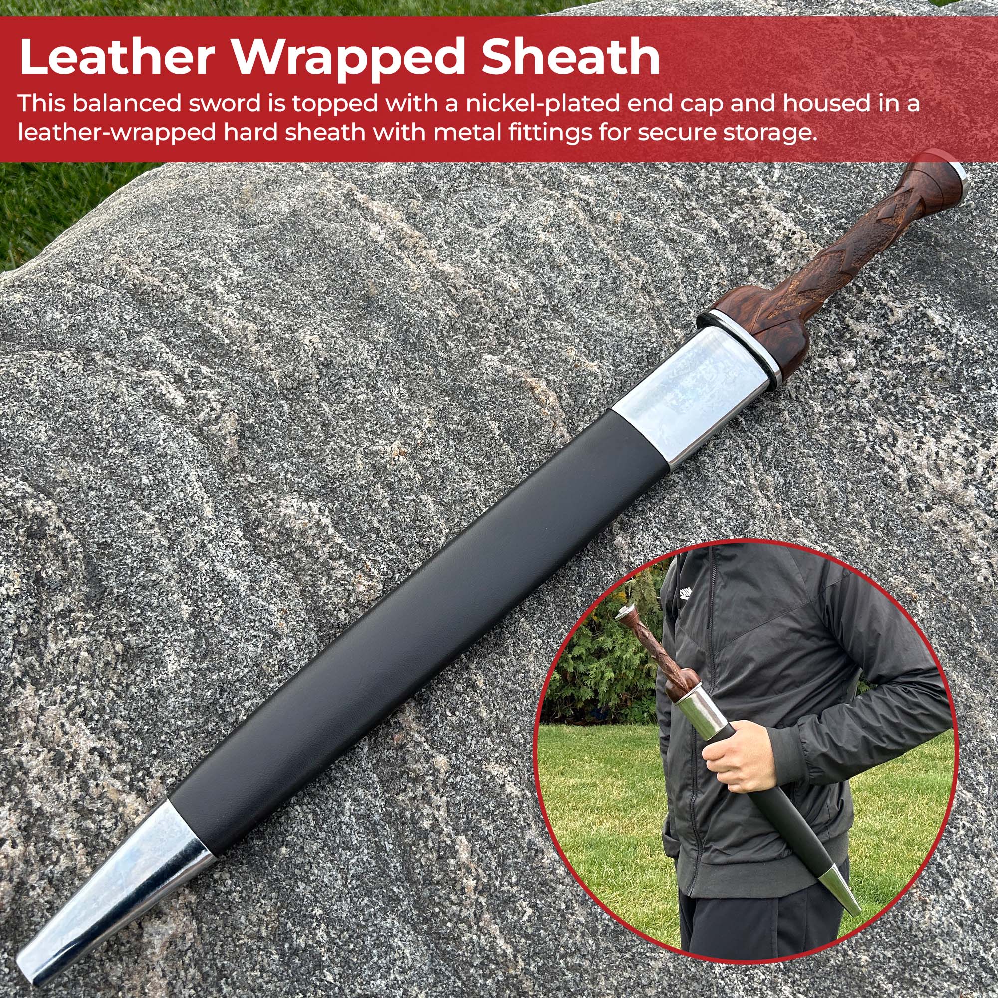 Handforged Scottish Dirk Short Sword with carved Rosewood handle Swords - Tophatter Daily Deals