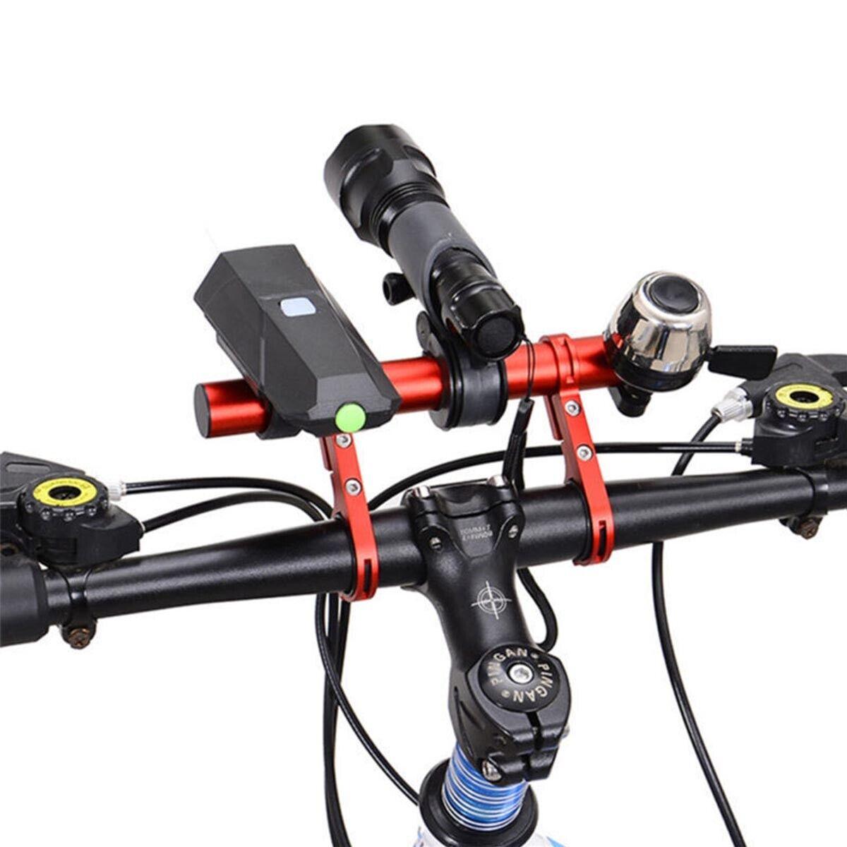 Bike Handlebar Extender - 2PCS Clamp Brackets and 1PC Hex Wrench, Aluminum Universal Bicycle Handlebar Extension for Bicycle Light, Speedometer Cycling - Tophatter Daily Deals