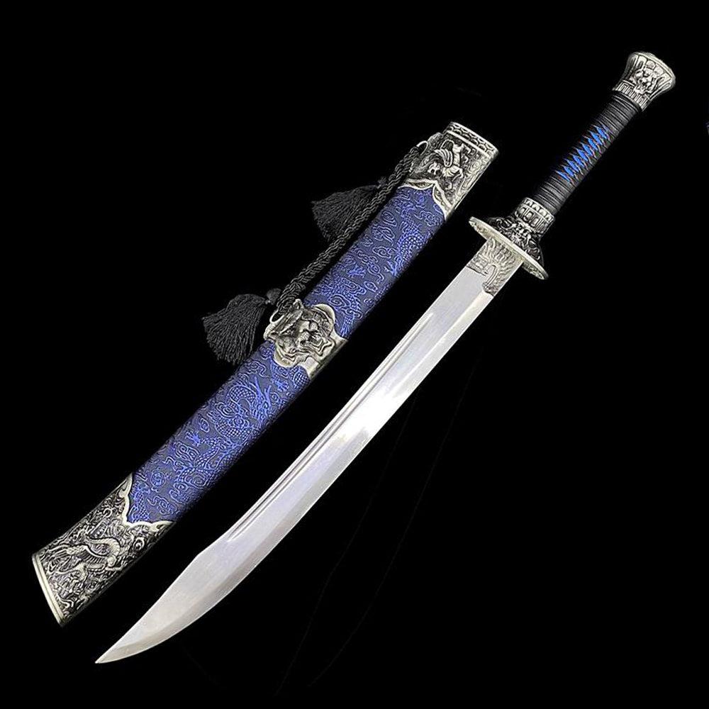 Handmade Blue Tiger High Manganese Steel Chinese Sword - Tophatter Daily Deals
